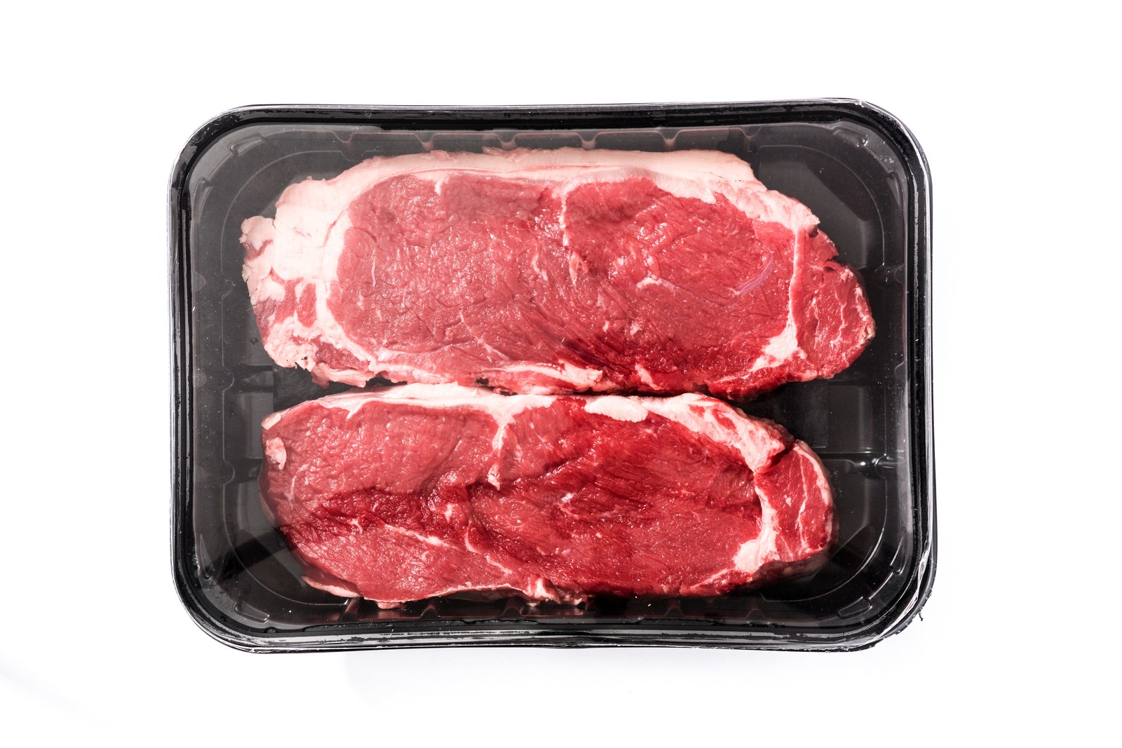 Fresh meat packaged in a tray