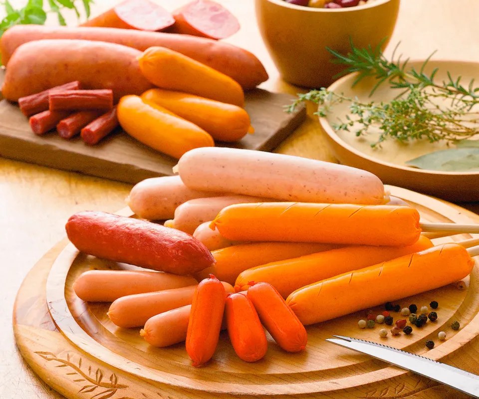 Assorted sausage products